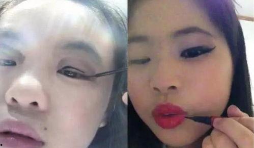 网红化妆对比照片,揭秘化妆术的神奇魔力
